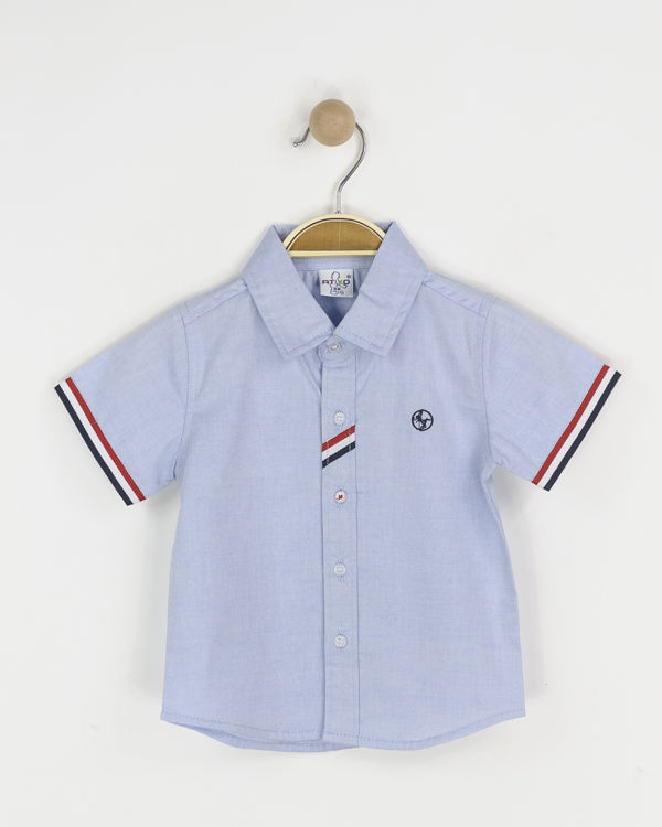 Picture of YF624 BOYS COTTON SHIRT WITH STRIPES ON THE SLEEVE